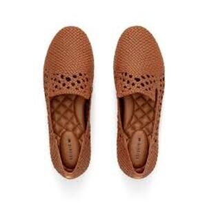 Birdies The Starling Cognac Woven Smoking Slipper Flat size 8.5 Fisherman